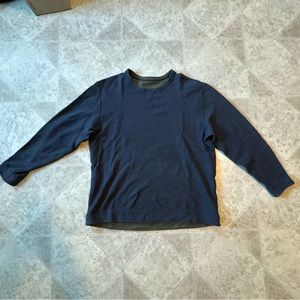 Reversible Blue and Green Crewneck Sweater